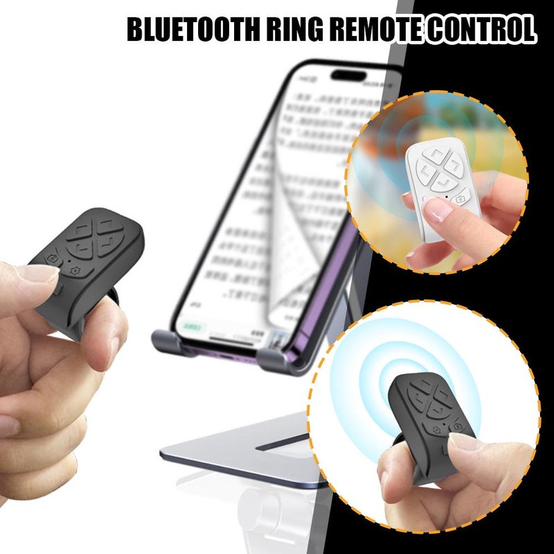 Fingertip Wireless Bluetooth Remote Control, E-book Page Turner,bluetooth 5.2 Ring Control,rechargeable, Camera Shutter, for Videos,photos,novels (White) - Image 5